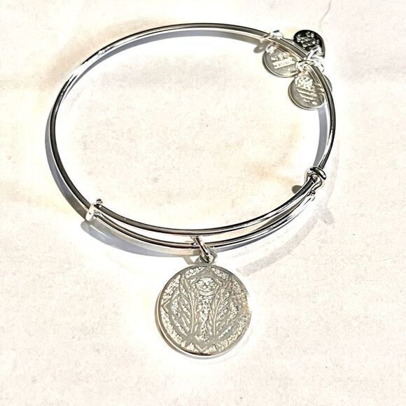 Alex and Ani Godspeed Expandable Charm Bracelet. Silver Finish - Picture 1 of 9